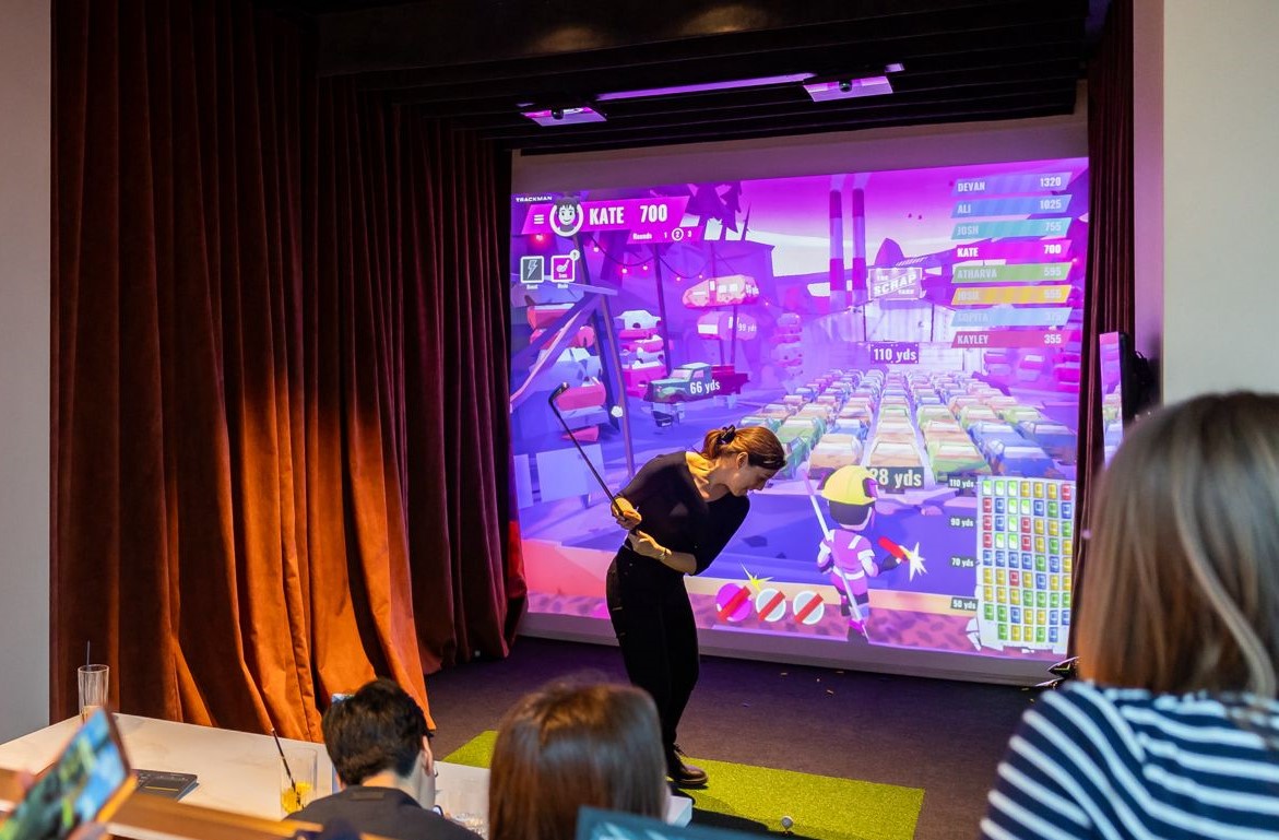 Group playing games at Pitch Manchester